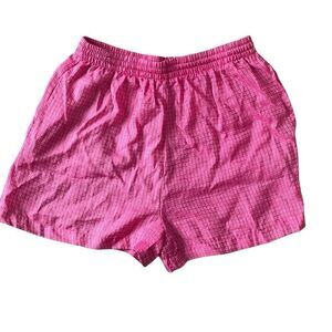 The Body Co. Checkered Shinny Nylon 90's Shorts Mens Large Drawstring Athletic L